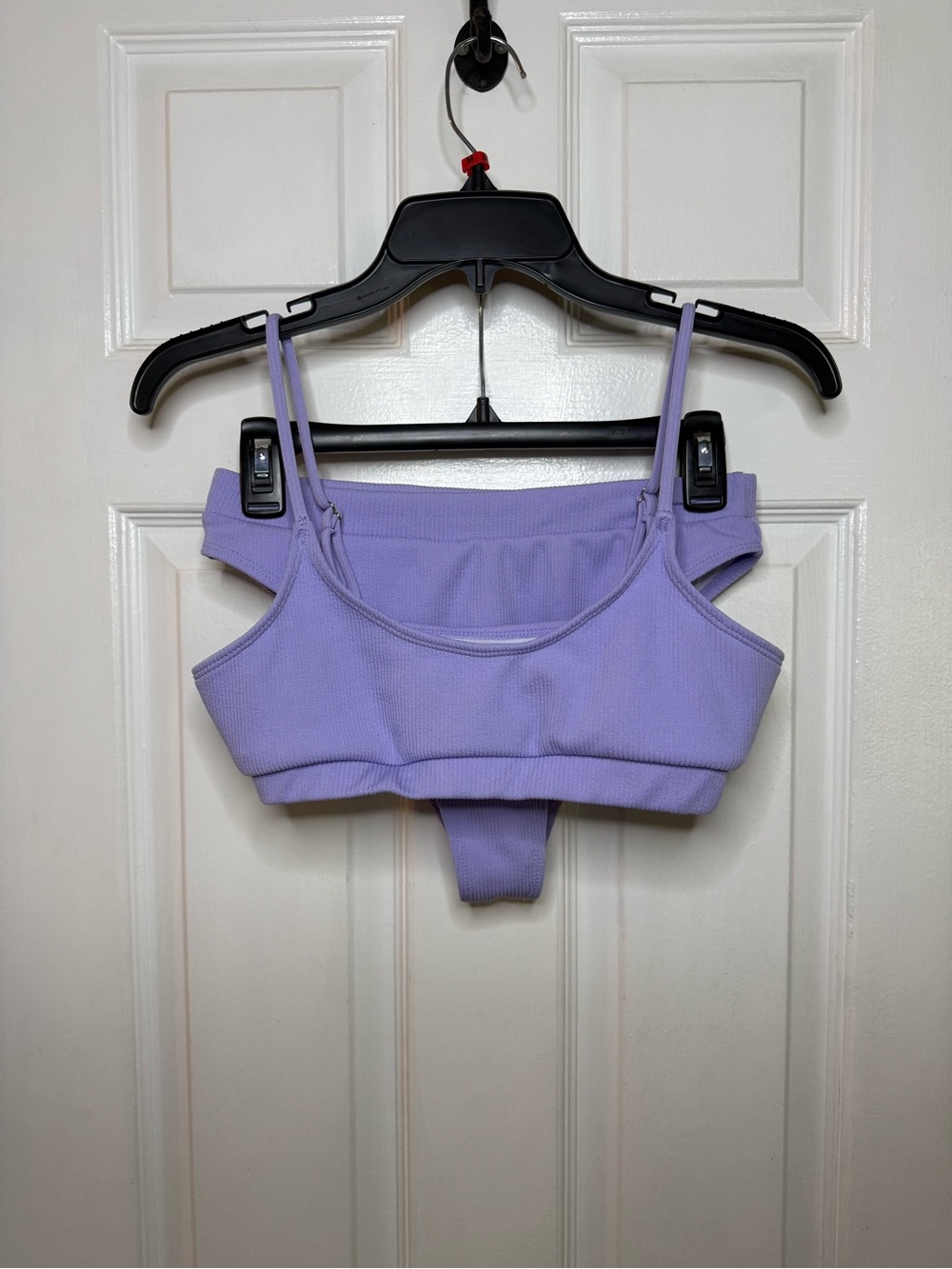 SHEIN Lavender Ribbed Bikini Set